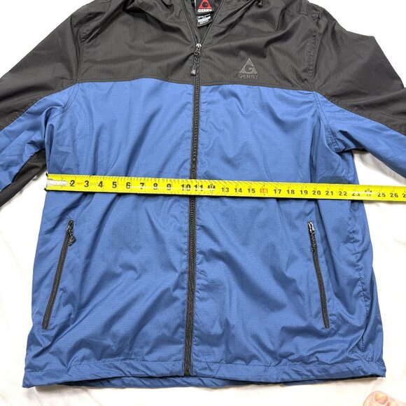 GERRY Hooded Full zip jacket XXL Blue/Black Light Weight - Picture 6 of 10